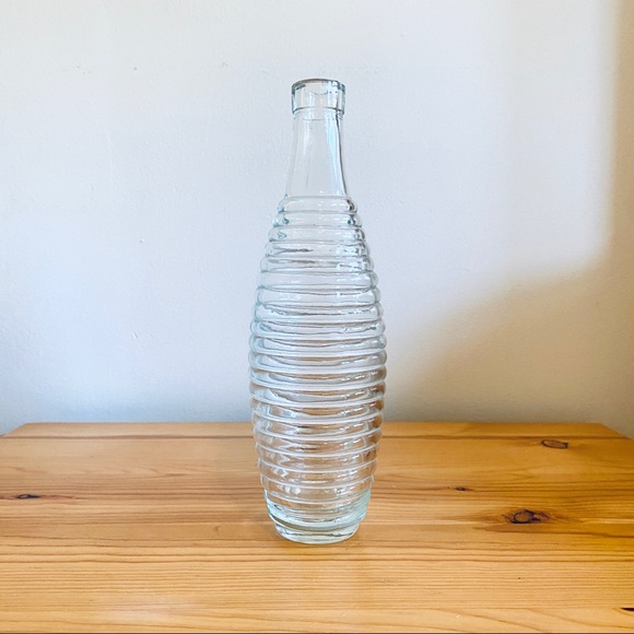 Vintage Other - Vintage Bottle Ribbed Glass Green Blue clear